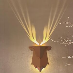 Deer Head Iluminating Wall Light with Warm Glow- Battery Operated